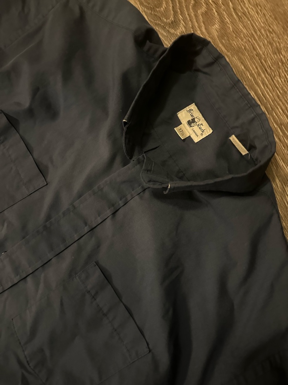 Friar Tuck Navy Blue Short Sleeve Button-Up Shirt 17 1/2 Men’s workwear